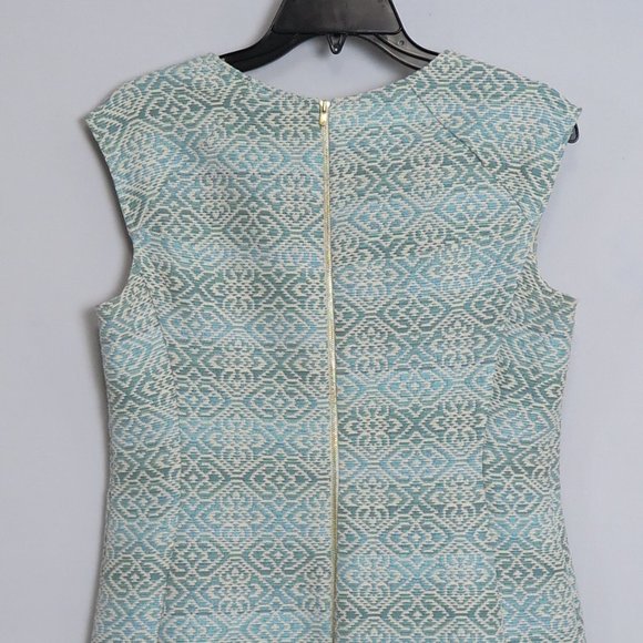 Axara Paris Mint Ivory Jacquard V-Neckline Shift - Picture 8 of 9